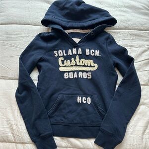 Hollister Navy Women's Hoodie with Embroidered Design